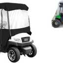 Black Rain Cover Enclosure for Lifted Golf Cart w/Long Roof EZGO Club Yamaha