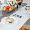 POSATE 60PCS White Disposable Plastic Plates, Heavy Duty Plates for Wedding/Party, 30PCS Dinner Plates 10.25 and 30PCS Dessert/Salad Plates 7.5, White Plates for Party Event