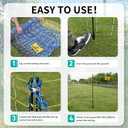 PPOLB Highly Visible Blue Electric Fence Netting, 35.4" H x 164' L, Portable Livestock Nets Mesh for Goats, Sheep, Hogs, Dog, Electric Fencing for Backyards, Homesteaders, Farms Ranches, and Gardens