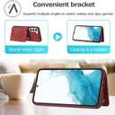 Phone Case for Samsung Galaxy S23 5G Wallet Cover with Tempered Glass Screen Protector and Slim Credit Card Holder Stand Magnetic Cell Accessories S 23 23S GS23 G5 SM-S911U 6.1 inch Women Men Boys Red