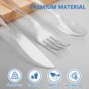 SACATR 1000 Count Plastic Silverware Heavy Duty -400 Forks,400 Forks,200 Knives,BPA-Free,Heat Resistant Disposable Plastic Spoons Bulk, Premium Cutlery for Parties, Events and Everyday Use