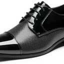 Bruno Marc Men's Patent Tuxedo Dress Shoes Classic Lace-up Formal Oxfords (8.5)