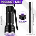 Tegeme 4 Invisible Ink Pen Set 2 Invisible Marker 2 Blacklight Flashlights with UV Black Light Markers Disappearing Ink Pen for Secret Notes Holiday Gifts Favors(21 LED)