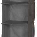 Household Essentials 6-Shelf Linen Hanging Closet Organizer, Gray (Grey)