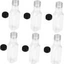 LIFKOME 6pcs Transparent Thicken Plastic Beverage Bottles Juice Packing Containers for Home Office and Use Food-grade Material Easy to Open and Close