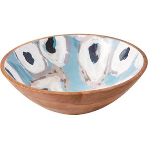 Mud Pie Enamel Oyster Bowl, 12" X 4", Blue