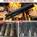 Universal Adjustable Grill Heat Plates/Heat Tents/Burner Covers/Heat Deflectors/BBQ Grill Heat Shields/Grill Cover Plates/Grill Diffusers for Gas Grill, Porcelain Steel Grill Replacement Parts (3Pack)