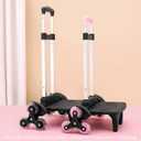 Lightweight Foldable Backpack Trolley  Black 3-Wheel Rolling Hand Truck with Strap, Portable Folding Cart for Backpack, Travel, Commuting, and Daily Utility Use