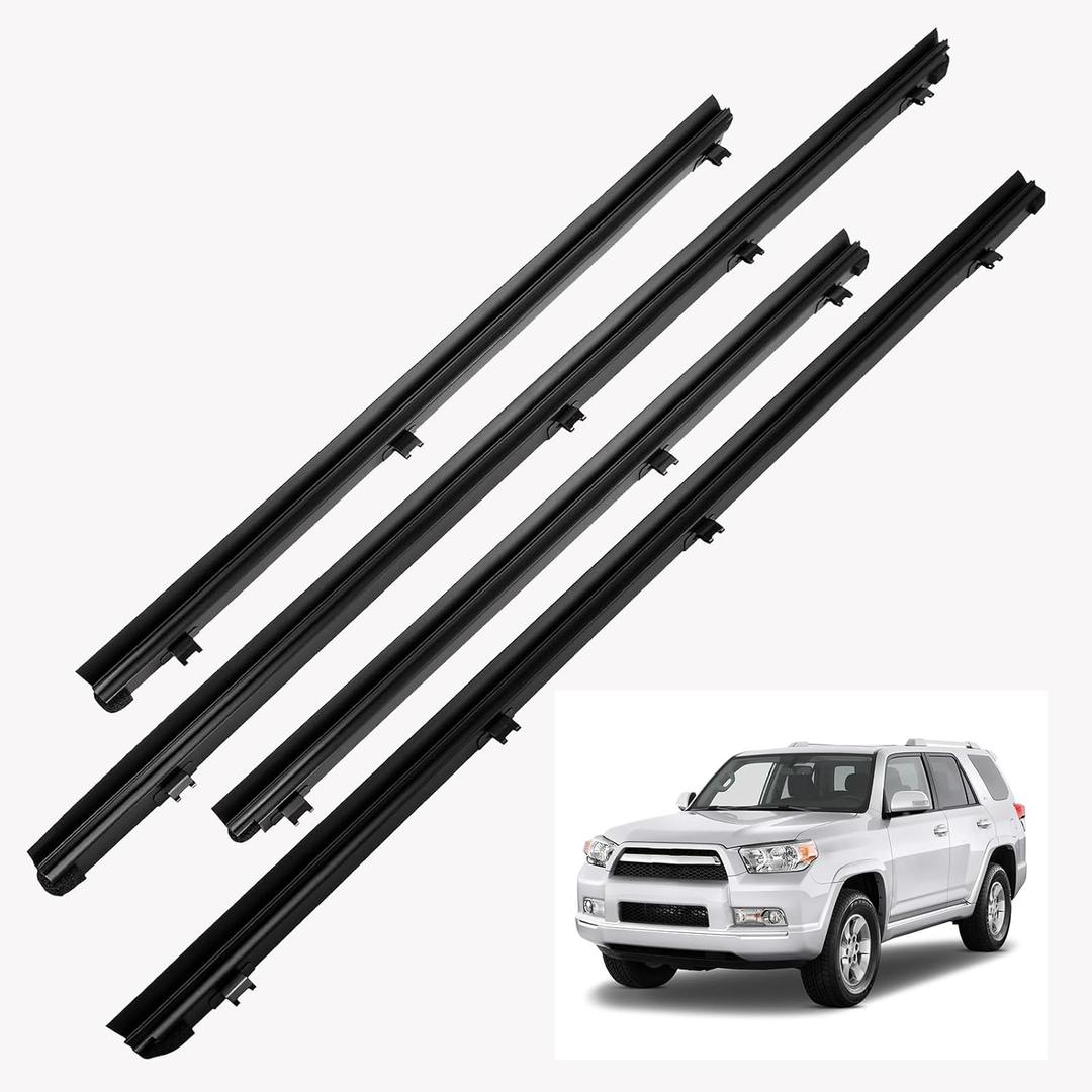 Inner Door Window Moulding Trim Weatherstrip Moulding Trim Set Compatible with 2010-2020 Toyota 4Runner Lexus GX460 Replaces 68171-60090 68172-60080 68173-60060 68174-60060