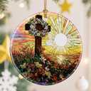 2 x Christ Cross Ornament, Religious Christmas Ornaments, Christmas Tree Ornaments, Christian Holiday Decor | Gifts for Christian, Gifts for Religious Women