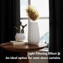 2Pcs 36inch Black Kitchen Tier Curtains for Windows, Semi Light Filtering Curtains for Bedroom, Living Room, Basement, Bathroom, Window Treatments (24" W x 36" L)