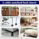Bed Risers Heavy Duty, Adjustable Furniture Riser Blocks Lift 1.5, 3, 4.3 inches for Couch Table Desk Sofa Chair Legs, Refrigerator, Washing Machine - Support up to 4000 lbs (Black 8 Pack, 3 inch)