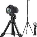 Camera Tripod 66.7 Inch, Patented 3-Way Rotating Portable Cameras Stand Professional Aluminum Travel Phone Camera Mount Monopod for Camera, Smartphone, Suitable for Various Live Vlogging