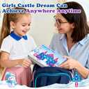 Mini Magnetic Tiles Travel Set 40PCS with Iron Box Princess Castle Pretend Girl Play Toys Age 3 4-5 6-8, Educational Portable Magnet Building Tiles Christmas Birthday Gifts for Toddlers Boys & Girls