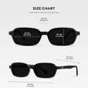 WearMe Pro WMP Eyewear Womens Slim Rectangular Sunglasses: 90s Compact Frame, Anti-Reflective Lenses, Minimal Style (Black)