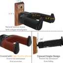 Guitar Wall Mount 2 Pack, Auto Lock Black Walnut Wood Guitar Hanger, Guitar Wall Hangers, Guitar Holder Hook Wall Stand for Classical, Acoustic, Electric Guitar, Banjo, Bass, Gift for Guitar Player