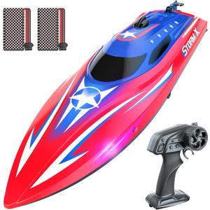 HOLYFUN Full Proportional Remote Control Boat for Kids & Adults, 20MPH+ High-Speed Waterproof RC Boat, 2 Battery(30 Mins), 2.4GHz Racing Boats Toy for Water Pool & Lake