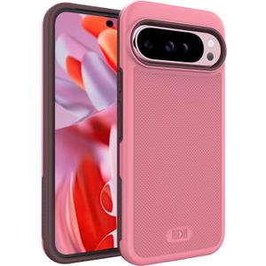 TUDIA MergeGrip Google Pixel 9 Pro XL Case 2024, Dual Layer Pixel 9 Pro XL Phone Cases, Raised Edge for Screen & Camera Protection - Shockproof Slim Non-Slip Heavy Duty Cover - Smokey Pink
