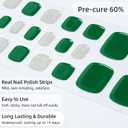 Semi Cured Gel Nail Strips & Toenail Stickers 2 Set (Green),Gel Nail Stickers, Long Lasting, Gifts for Women, Works with UV Lamp, Includes Prep Pads,Wooden Stick (Hwj-mj-z05)
