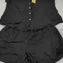 Ekouaer 2 Pack Womens Pajama Sets Short Sleeve Top with Shorts Soft Comfy Loungewear Sleepwear, Black, Small