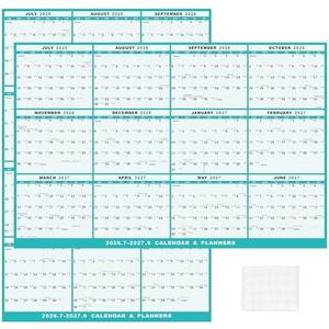 6pcs 24" x 36" 2026 Wall Calendar Dry Erase - Large Starry Sky Calendar Wet & Dry Erasable Laminated 12 Month Annual Yearly Planner, Reversible, Horizontal/Vertical (2026 Wall Calendar) Pack Of 2