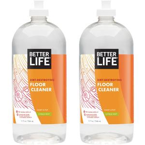 Better Life Floor Cleaner - Liquid Multipurpose Cleaner for Wood, Tile, Laminate, Vinyl, Bamboo - Hardwood Floor Cleaner for Mopping - Citrus Mint, 32 Fl Oz (Pack of 2)