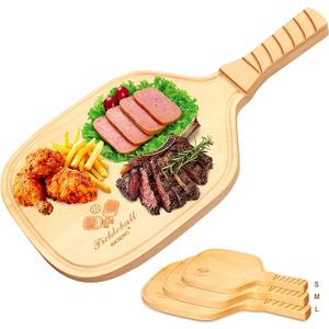 22.4"x12.6"Large Pickleball Charcuterie & Cutting Board with Handle-Wooden Paddle Shaped Snack Tray, Reversible Cheese Board Serveware for Kitchen,Unique Gifts for Women Men Pickleball Lovers