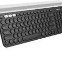 Logitech K780 Multi-Device Wireless Keyboard for Computer, Phone and Tablet  Flow Cross-Computer Control Compatible - Speckles, White
