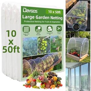 DAYGOS 10x50FT Garden Netting, Ultra-Fine Mesh Bird Netting for Raised Beds, Pest Barrier for Fruit Tree Cicadas, Insect Plant Netting for Garden Protection, Blueberry Bush Strawberry Netting Cover
