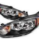 Headlight Assembly for ford Fiesta 2014-2018 Onyx Black Housing Clear Lens Driver and Passenger Side Headlamp D2BZ13008H