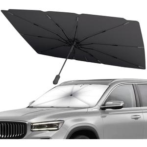 SONOMO Car Windshield Sun Shade Umbrella, 57"L x33"W Front Window CoverUV Protection & Heat Insulation, 210T Foldable Sun Shield for Cars, Trucks, SUVs
