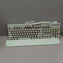 Camiysn Typewriter Style Mechanical Gaming Keyboard, Green Retro Punk Gaming Keyboard with White Backlit, 104 Keys Blue Switch Wired Cute Keyboards, Round Keycaps for Windows/Mac/PC