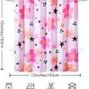 Cute Pink Halloween Shower Curtain for Bathroom Aesthetic Halloween Decorations, Funky Groovy Floral Ghost Spirit Shower Curtain Set, Modern Y2K Gothic Spooky Preppy Bath Curtain (72"W x 72"L (Pack of 1))