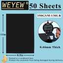 50 Sheets 130lb Black Cardstock, 8.5" x 11", Extra Heavy Duty Black Paper for Card Base DIY Craft Card Making, 130LB Cover 350 GSM