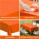 2 x 20 Pack Disposable Plastic Tablecloth Rectangle, 54 X 108 Inch Premium Plastic Table Cover for Parties, Picnic, Camping, Birthday, Weeding (Orange, 54" X 108" Rectangle)