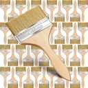 Remerry 96 Pcs 4 Inch Paint Brushes Bulk, Natural Bristle Chip Brushes with Wooden Handle, Flat Art Applicators for Wall, Furniture, Kids, Fences Details