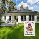 Wake Up Spring Is Coming Groundhog Day Garden Flag 12x18 Inch Double Sided Outside Spring Punxsutawney Phil Yard Outdoor Decorations