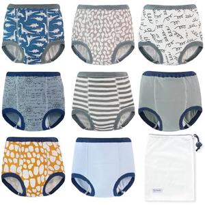 EZ Moms 8 Packs Potty Training Underwear Soft 100% Cotton Absorbent Toddler Training Underwear Boys Kid Confident Underpants for Boys 1T Reusable Leakproof Baby Pee Pants with Potty Sticker Chart