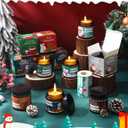 Geiserailie 12 Pcs 3.5oz Christmas DIY Candles Jars Set Include Glass Containers Empty Sample Candle Jars 12 Xmas Candle Boxes 250 Pcs Christmas Gift Tags 274 for Party Favor Gift(Amber)