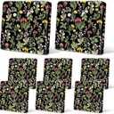 pickyNproud 8Pcs Patio Cushion Covers Stretch Outdoor Couch Cushions Slipcovers Replacement Washable Furniture Protector with Elastic Bottom Sofa Chair Seat Cover, Black Flower