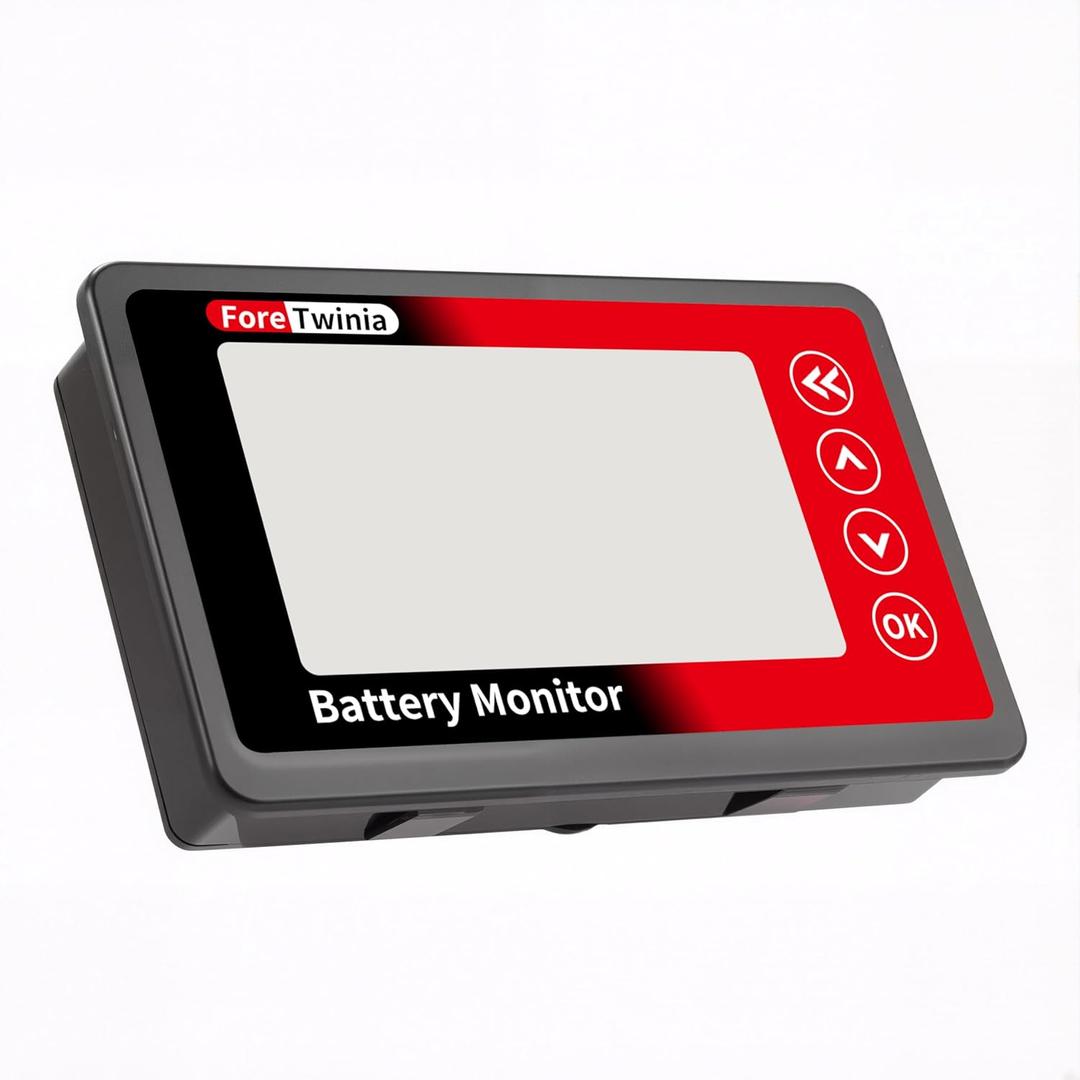500A Battery Monitor with Shunt, 8–120V Coulomb Meter, DC Power & Capacity Monitor for LiFePO4/Lithium/Lead Acid Batteries, for RV Solar Boat Golf Cart