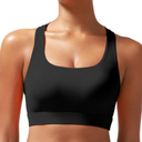 RUNNING GIRL High Impact Sports Bras for Women - Scoop Neck Strappy Sports Bra High Support Moulded Cup Workout Bra (L) Large
