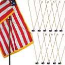 Gisafai 12 Pcs Large Gold Flag Spreader for Indoor Flag Juneteenth Flags Holder Flag Display for Outside Balcony Flag, 19.69 Inches Length