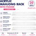 20″ Clear Acrylic Mahjong Racks with Magnetic Pushers, Set of 4, Standard 20-Inch