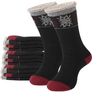 Sunew 4 Pairs Thermal Socks Skiing Snowboarding Hiking Mens Womens 7X Warmer Winter Crew Boot Socks