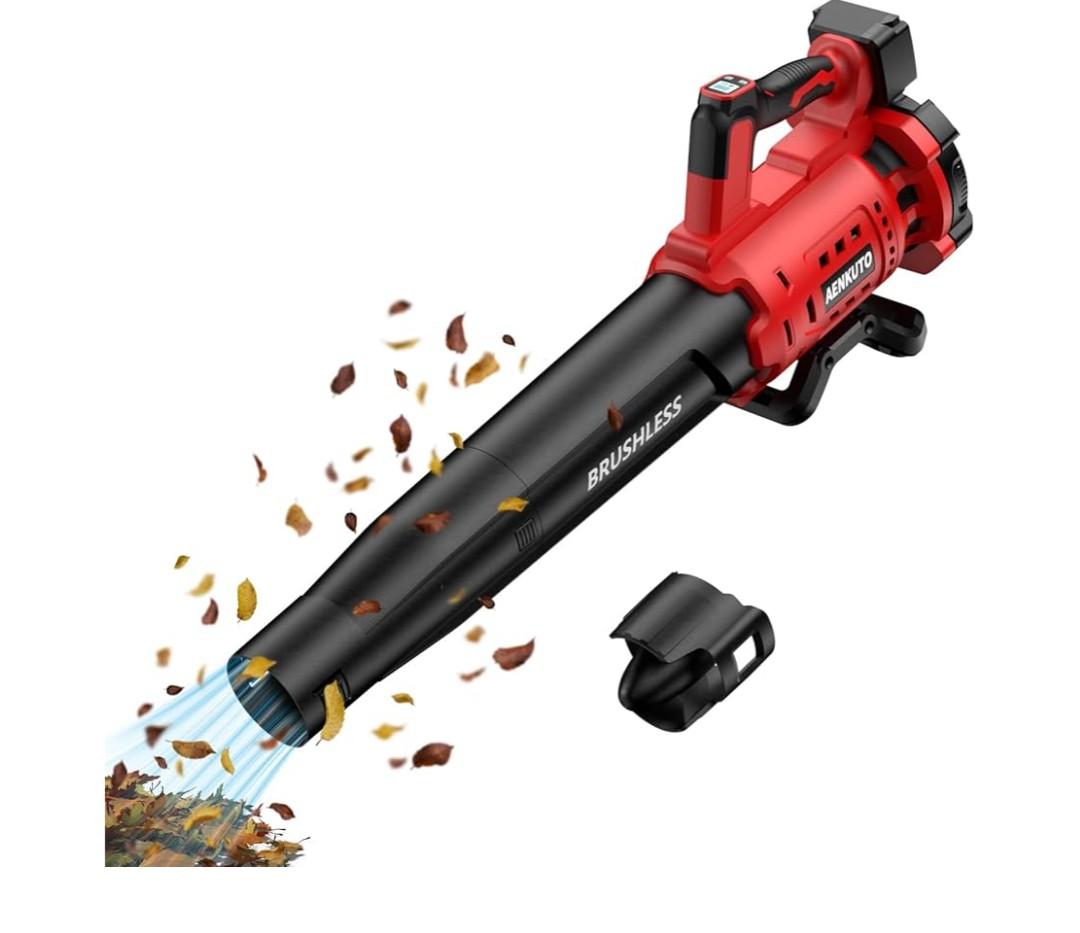 Cordless Leaf Blower for Milwaukee 18V Battery, 480 CFM / 130 MPH Brushless Dust Blower, 6-Speed Control with Digital Display, Handheld Electric Blower for Rain Snow Removal, Lawn, Yard (No Battery)