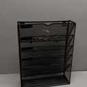 Hanging Wall File Organizer 6 Tier Wall Mounted Mail Paper Folder Holder Document Organization Stand, Vertical Desk Magazine Rack for Office Home Cubicle Countertop, Black