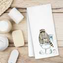 Funny Raccoon Hand Towels Decorative, Raccoon Bathroom Decor, Trash Panda Gifts for Women Decorative Hand Towels Drying Cloth for Kids Toddler Bath Room Washroom, 16x24 Inch