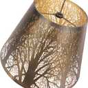 Lampshades for Table Lamp, Metal Lamp Shade, Small Lamp Shades, Lamp Shades for Floor Lamps, Lamp Cover, Vintage Lamp Shade, 6" Top x 10" Bottom x 7.5" High (Spider) & Bedside Lamp-Antique Bronze Gold