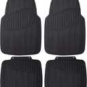 4-Piece Floor Mats, Trim-to-Fit All-Weather Mats for Cars, Trucks, SUVs — Black